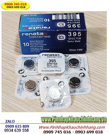 Pin 395 _Pin SR927SW; Pin Renata 395 SR927SW silver oxide 1.55V _Xuất xứ Thụy Sỹ _Vỉ 1viên